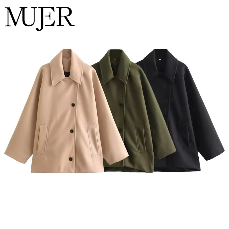 MUJER Oversize Long Jacket Women Long Sleeve Women's Trench Coat Autumn Bomber Jackets for Women Winter New in Coats and Jackets - Image 2